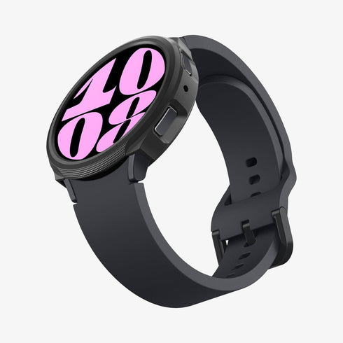 ACS06394 - Galaxy Watch 6 Classic (47mm) Case Liquid Air in matte black showing the front